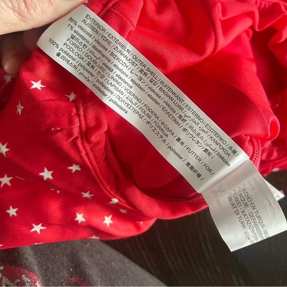 NWT Zara Red Satin Effect Bodysuit White Star Print Sz M Celebrate Patriotic - Picture 8 of 12